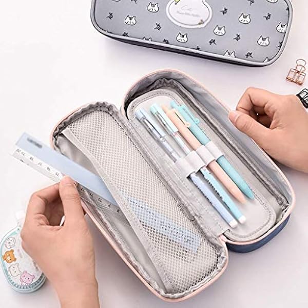 SKROWHN La Caja de lápiz - Gran Capacidad de Tela Oxford Bolso de la Pluma del Estudiante de la Caja de Modelos Masculinos Y Femeninos (Color : A)